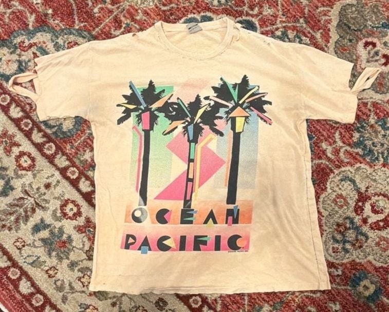 1990 Ocean Pacific Palm Trees Graphic Tee, photo 1