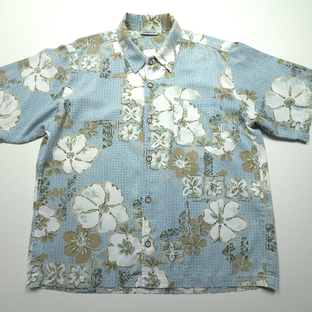 1990's Billabong Floral Hawaiian Shirt, photo 1
