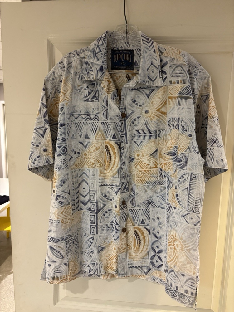 1990's Rip Curl Tribal Hawaiian Shirt, photo 1