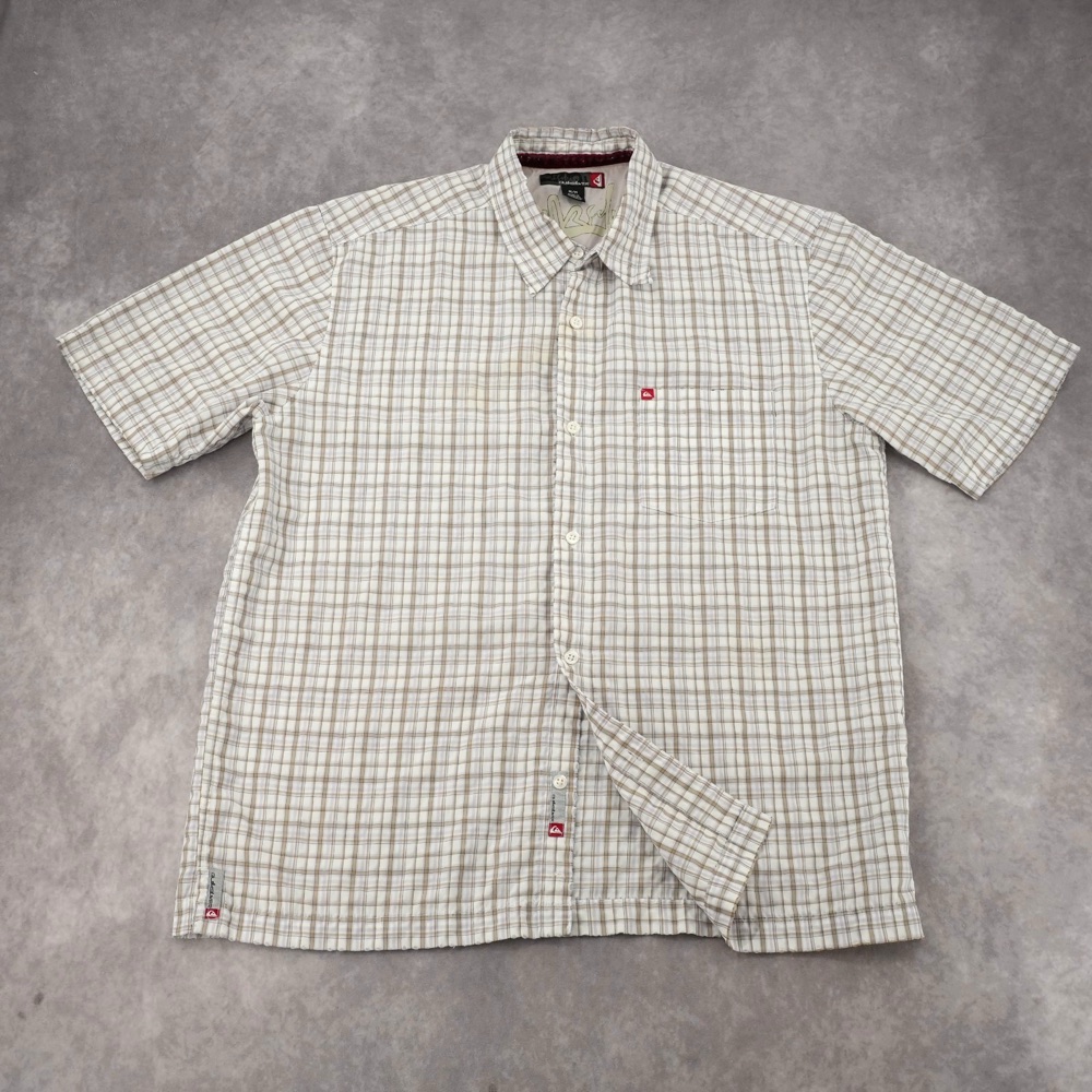 1990's Quiksilver Plaid Short-Sleeve Button-Up, photo 1