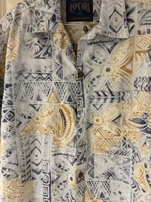 1990's Rip Curl Tribal Hawaiian Shirt, photo 2