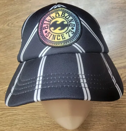 Y2K Billabong Pinstripe Foam Trucker Cap, vintage Billabong headwear