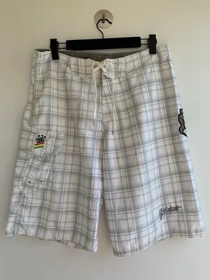 Y2K Billabong Big Logo Plaid Boardshorts, photo 2