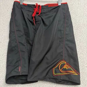 Y2K Quiksilver Black & Red Embroidered Boardshorts, photo 2
