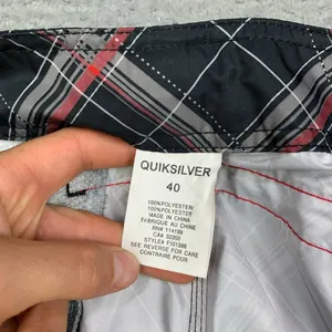 Y2K Quiksilver Plaid Script Boardshorts, photo 3