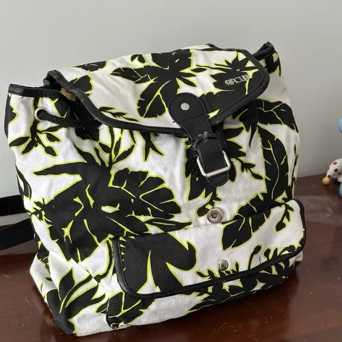 Y2K Rip Curl Floral Canvas Beach Backpack, vintage Rip Curl accessories